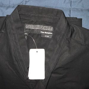 Kooples black banded collar cotton shirt size XXL